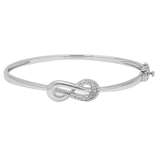 DazzlingRock Collection 0,06 Karat (ctw) Sterling Silber Diamant weiß Rundschliff Damen Infinity Loop Armreif Armband