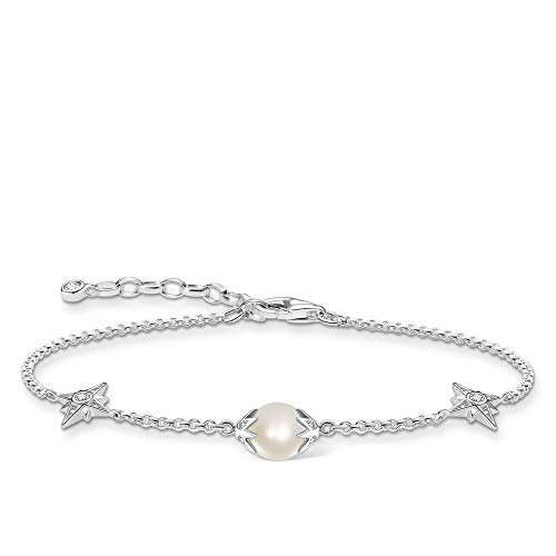 Thomas Sabo Damen Armband Perle mit Sternen Silber 925 Sterlingsilber A1978-167-14