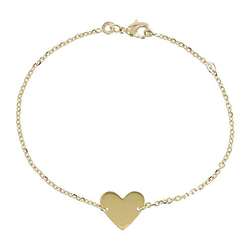 LES POULETTES BIJOUX - Gold überzogener Herz Armband - verstellbare Kette