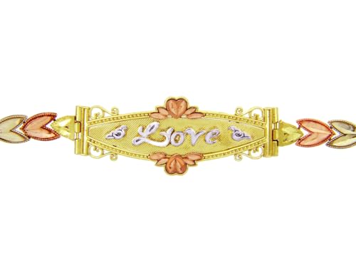 Kleine Schätze - 14 Karat Dreifarbig Gold Armband - Love Diamant Armband