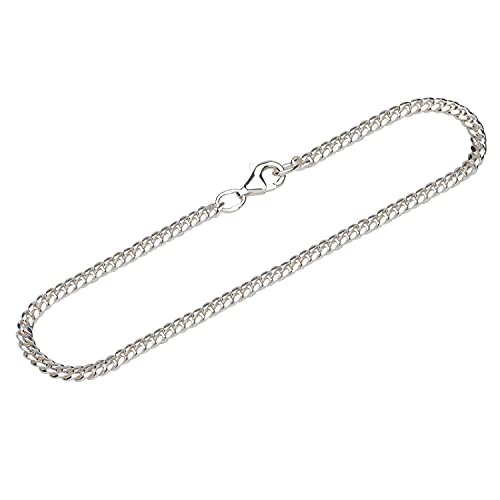 NKlaus Silber Armband Herren 925 - Panzerkette - 19 cm - Sterling Armbandkette oval geschliffen - Männer Armkette Echt Sterlingsilber - 2,8mm breit 12620