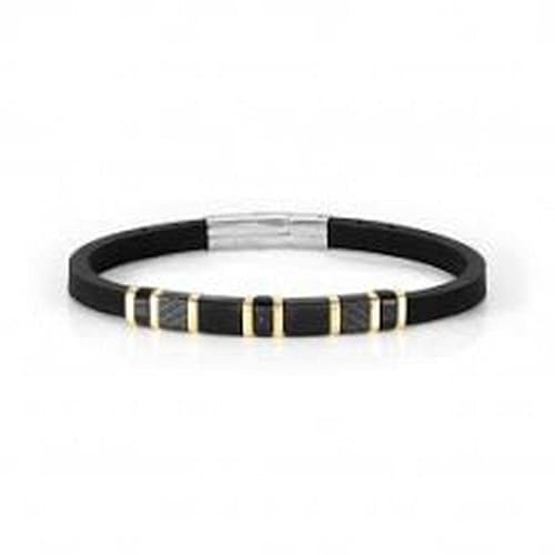 Nomination City men's black silicone bracelet with plate and zircons 028810/012