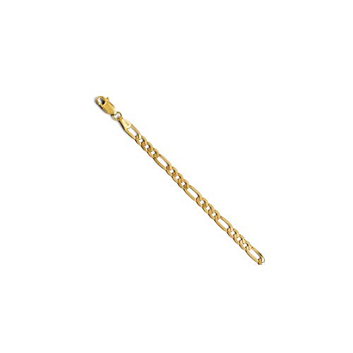 Weißgold - 4,0 mm Flach-Armband Figaro-Form, 7 cm