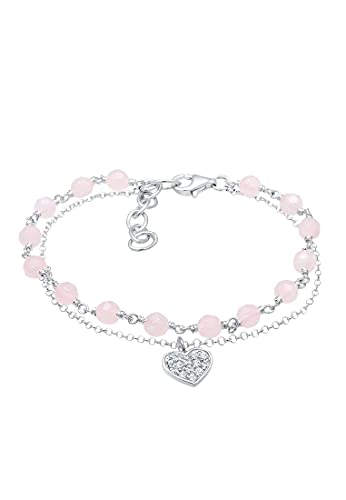 Elli Armband Damen Herz Kugel mit Kristalle in 925 Sterling Silber
