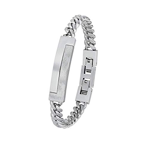 s.Oliver Armband Edelstahl Herren Armschmuck, 20+1,5 cm, Silber, Kommt in Schmuck Geschenk Box, 2024254