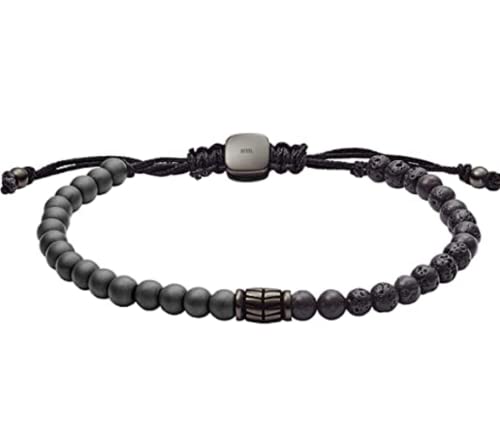  Men's Haematite and Black Lava Stone Bracelet JF03008793