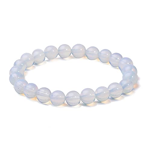 HZLXF1 Runder Kristall Mondstein Naturstein gestreckt Perlen Armband Geeignet for Frauen Armband Zubehör