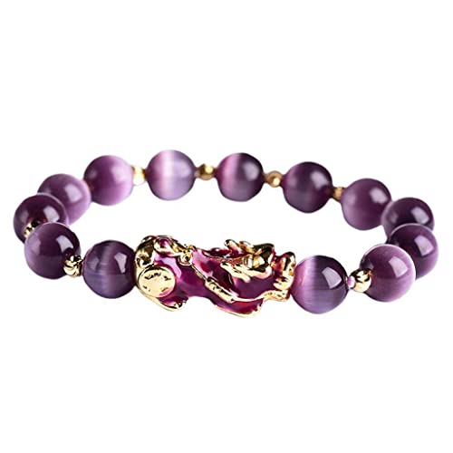 NC NC Amethyst Feng Shui Wealth Armband, Feng Shui Pi Xiu Perlen Armband für Frauen Anziehen Reichtum Geld Chinesisches Feng Shui Armband - Lila