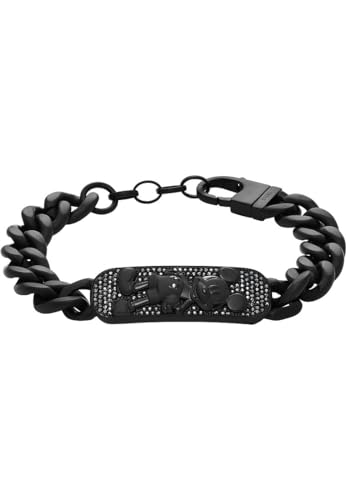 Fossil Herren-Armband Edelstahl Glasstein One Size 88865235