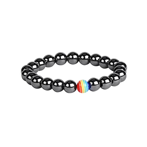 TianWlio Farbe Naturstein Armbänder Armband Unisex Strass Armband Yoga Armband Chakra Armband Farbe Perlen Armband Stern Naturstein Armband Silikonarmbänder (E, One Size)