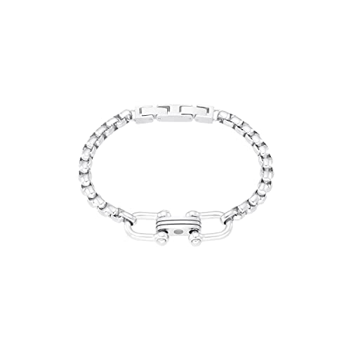 s.Oliver Armband Edelstahl Herren Armschmuck, 18+2 cm, Silber, Kommt in Schmuck Geschenk Box,