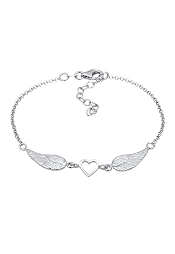 Elli Armband Damen Herz Flügel Anhänger in 925 Sterling Silber