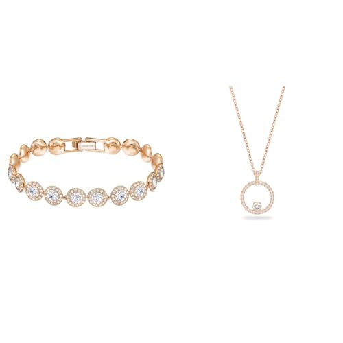 Swarovski Angelic Armband, Rund, Weiss, Roségold-Legierungsschic ht & Creativity Anhänger, Rund, Weiss, Roségold-Legierungsschic ht