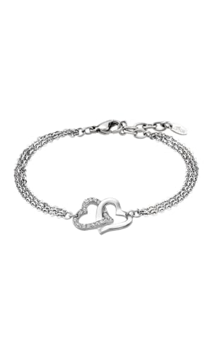 Lotus Damen-Armband Edelstahl Zirkonia Herzen LS1912-2/1, 21 cm, Edelstahl, Zirkonia