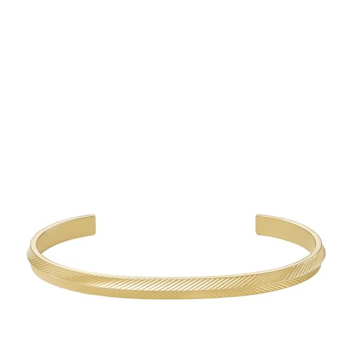Fossil Herrenarmspange Harlow Linear Texture Edelstahl goldfarben, JF04610710