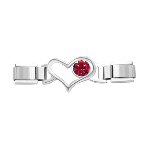 Quiges 9mm Italian Style Charm Modul Edelstahl Zirkonia Lila für Italienische Armbänder