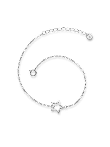 Glanzstücke München Damen-Armband Stern Sterling Silber 17 + 3 cm - Silber-Armkettchen Freundschaftsarmbänder Armbändchen Silber 925