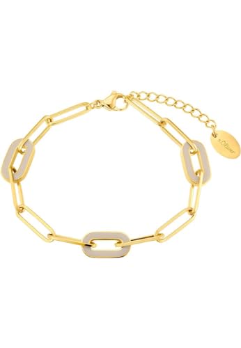s.Oliver Armband Edelstahl Damen Armschmuck, 17+3 cm, Gold, Kommt in Schmuck Geschenk Box, 2037987