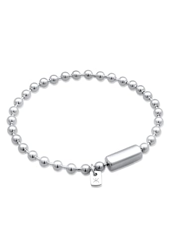Kuzzoi Herren Silber Armband Kugelkette (4 mm) 925 Sterling Silber mit Zylinderverschluss für den Mann, Silberarmband Länge 21 cm