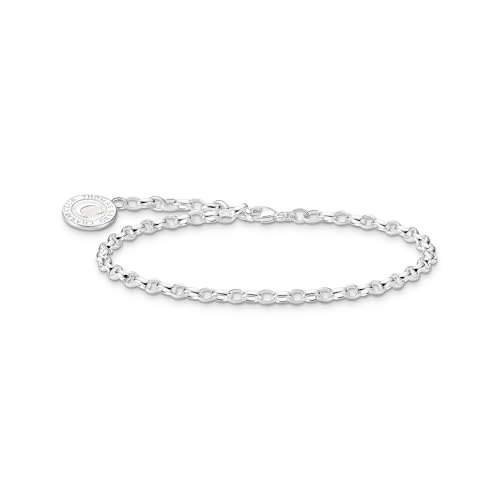 THOMAS SABO 2 Member Charm-Armband mit weißem Charmista Coin Silber 925 Sterlingsilber, Kaltemail X2088-007-21