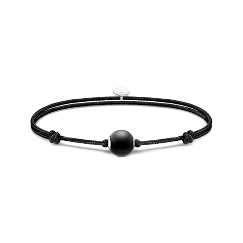 THOMAS SABO 2 Armband Karma Secret mit schwarzem Obsidian Bead mattiert 925 Sterlingsilber, Nylon A2101-172-11