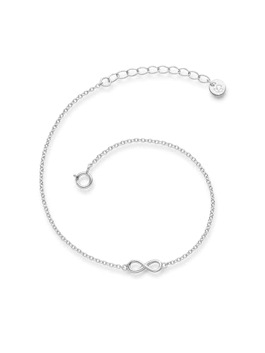 Glanzstücke München Damen-Armband Infinity Sterling Silber 17 + 3 cm - Silberkettchen Unendlichkeit Armkettchen Silber Freundschaftsarmbänder