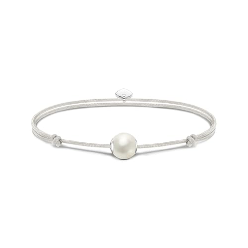 THOMAS SABO Damen Armband Karma Secret mit weißer Süßwasserzuchtperle 925 Sterlingsilber, Nylon A2115-170-14