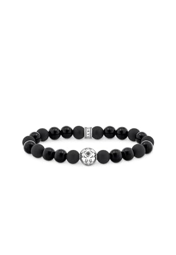 Thomas Sabo Herren Beads-Armband Schwarz Obsidian Silber A2145-705-11-L19