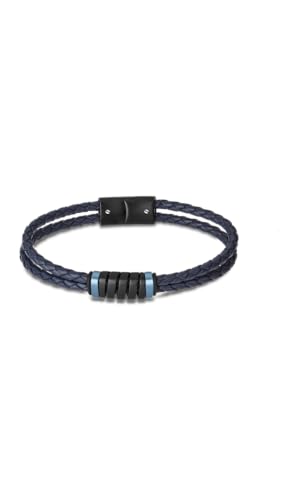 LOTUS Style LS2150-2/2 Bracelet de la collection Urban Man en cuir pour homme, No aplica, Argent, Zircon bleu