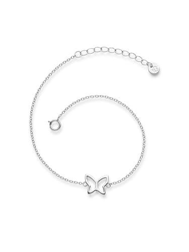 Glanzstücke München Damen-Armband Schmetterling Sterling Silber 17 + 3 cm - Silber-Armkettchen Freundschaftsarmbänder Armbändchen Silber 925