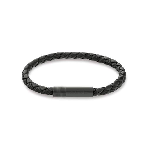 Calvin Klein Armband für Herren Kollektion VELOCITY mit Gewebtem Schwarzem Leder - 35100025