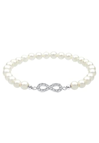 Elli Armband Damen Infinity Perle mit Kristalle in 925 Sterling Silber