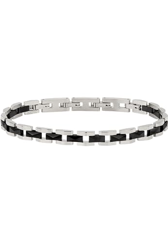 Breil Jewel Collection Keramikziegel, Herrenarmband in Stahl und Keramik Silber/Schwarze Farbe Einzigartige Größe - TJ3368