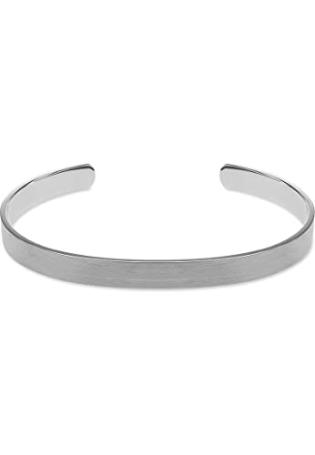  Herren Armreif Edelstahl One Size, Silber 32022980