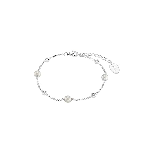 s.Oliver 2034394 Damen Armband Sterling-Silber 925 Silber Weiß 20 cm