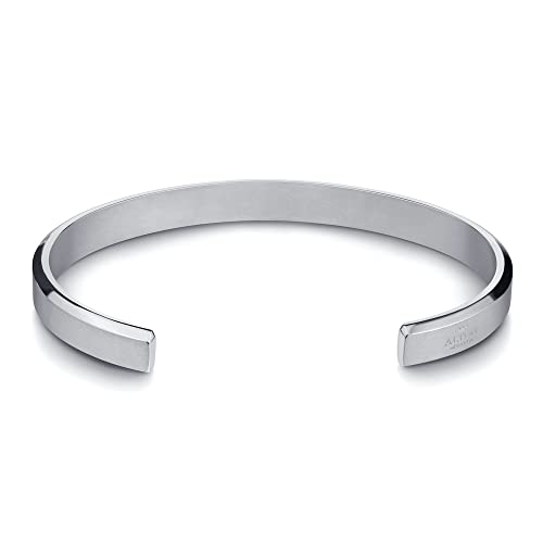 Alton of Sweden | Premium Armreif für Herren und Damen in Silber oder Gold | Armband aus Edelstahl | Tolles Geschenk für Männer und Frauen (S/M, Silber)