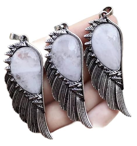 Stück Bergkristall Edelsteine Engelsflügel Anhänger Glücksbringer