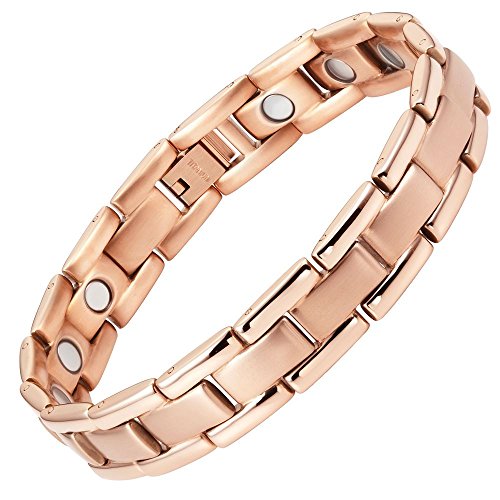 Magnet-Therapie Armband in Rotgold-Farben, verstellbar, inkl. Willis Judd Geschenkbox