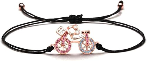 Armband for Frauen, Freundschaftsarmband, Armbänder for Frauen, schwarzes Seil mit Zirkonia-Stein, Fahrradgewebe, Freundschaftsarmband, verstellbar, Charme, Sport, Schmuck, Geschenk for Mädchen, Fraue