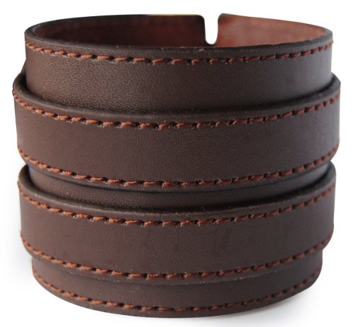 axy LAB1-13 LEDERARMBAND BREIT Serie! ECHT Leder Armband Leather Bracelet! Surferarmband Herren Schmuck (Braun/Brown)