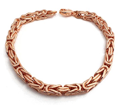 tendenze Königsarmband Rotgold Double 10/000, 5mm Quadratisch, Länge 19cm, Direkt ab Italienischer Fabrik BZRY5-19
