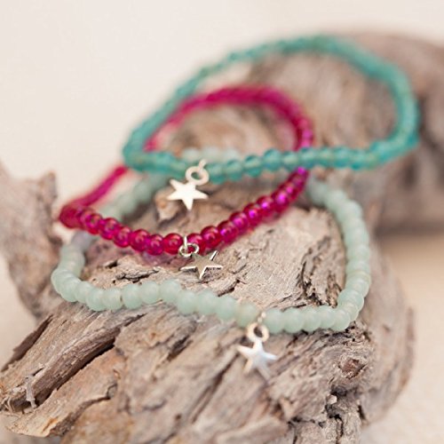 Freundschafts-Armbänder aus Glasperlen, Farbe:blassgrün