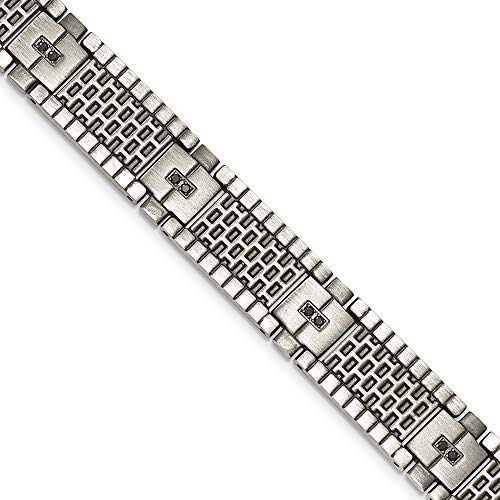 Armband aus Edelstahl, faltbar, gebürstet, Zirkonia, künstlicher Diamant, Schmuck, Geschenke für Frauen, 20 cm, Metall, Zirkonia