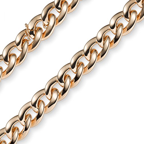 12mm Weitpanzer Phantasie Armband Armkette aus 585 Gold Rotgold 19cm