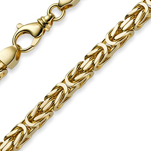 Schmuck Krone 5mm Armband Armkette Königskette aus 750 Gold Gelbgold, 22cm, Herren