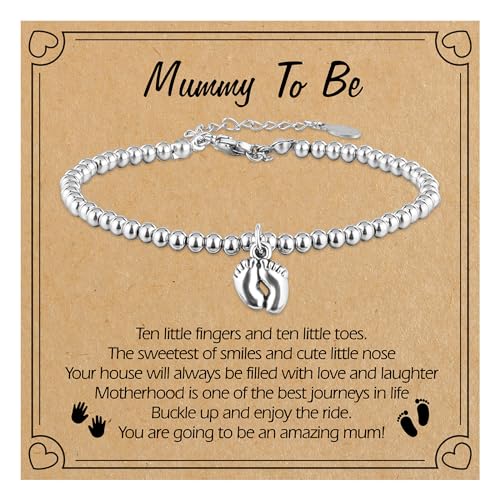 Mütter Armband,Stainless Steel Bead Bracelet Mum To Be Gifts Edelstahl Armband Mommy To Be Geschenk Mit Grußkarten,Geschenk Für Werdende Mütter für Werdende Mütter,Muttertag,Frischg ebackene Mütter