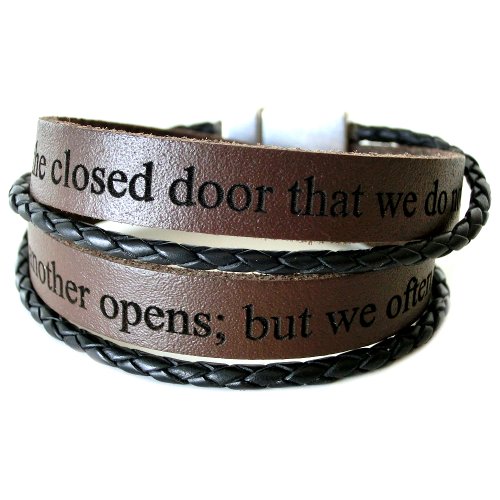 area17 Gravur Lederarmband braun mit geflochtener Schnur und Magnetverschluss -2-Fach gewickelt mit Wunsch Gravur