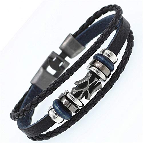 Lederarmband Für Herren, Auge Multilayer Diesel Armband Männer Lässige Mode Geflochtenes Leder Armreifen Für Frauen Holz Raupe Punk Rock Männer Schmuck Leuchtende Armband Accessoires Festival Pa