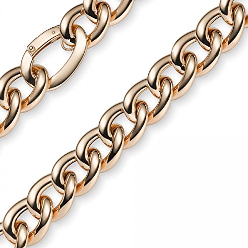 15,5mm Weitpanzer Phantasie Armband Armkette aus 585 Gold Rotgold 19cm