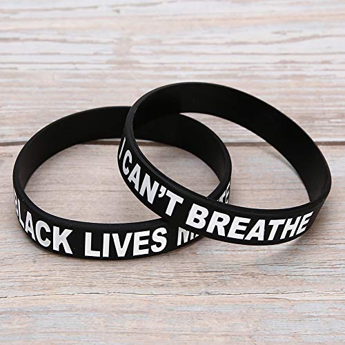 Silikonarmband Ich kann nicht atmen, 2 Stück für Damen und Herren